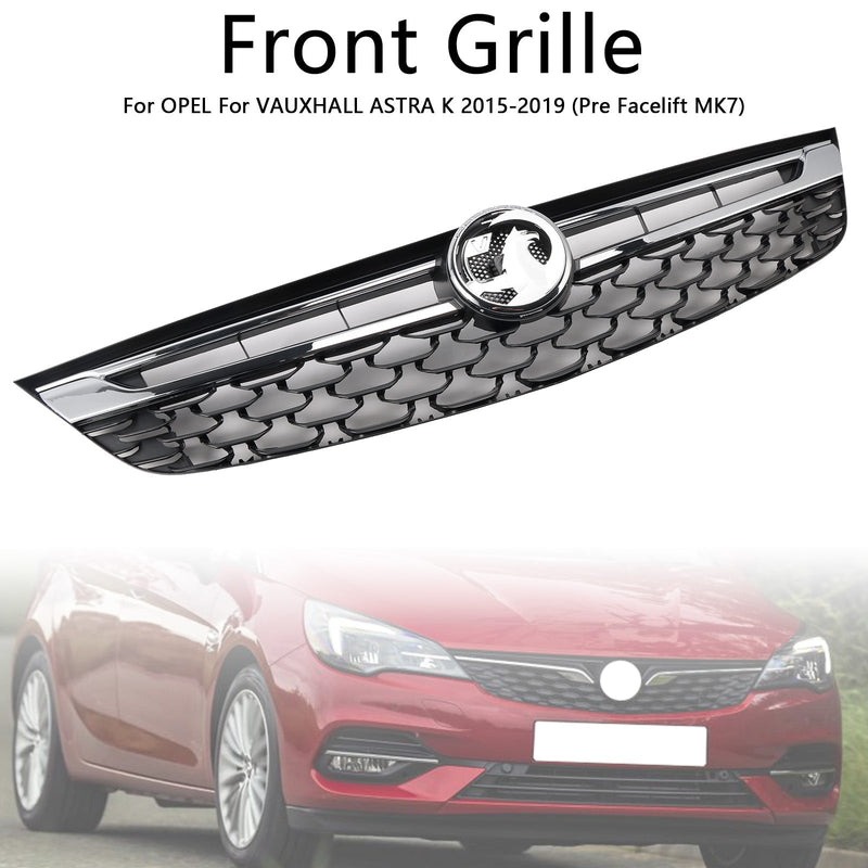 Grille Pare-Chocs Avant Noire Chromée Opel Astra K 2015-2019 - détail du montage - Becquet Voiture