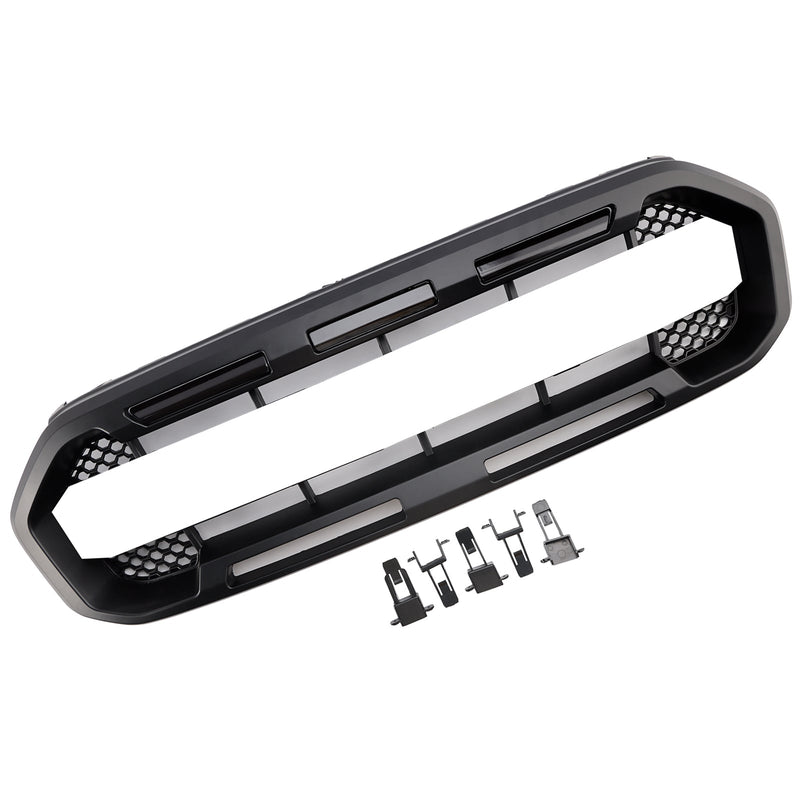 Grille Pare-Chocs Avant Noire Style Raptor Ford Ranger 2019-2023 - vue de trois-quarts 4 - Becquet Voiture