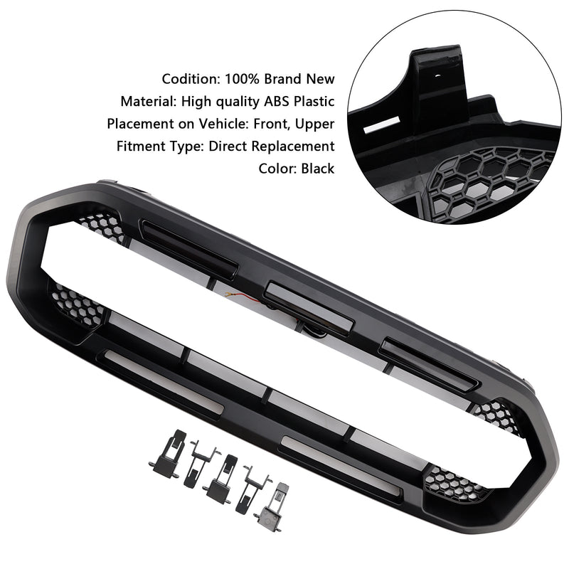 Grille Pare-Chocs Avant Noire Style Raptor Ford Ranger 2019-2023 - vue rapprochée - Becquet Voiture