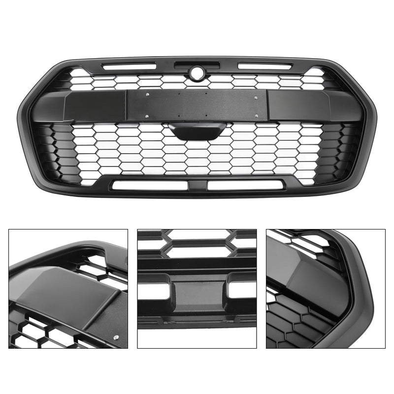 Grille Pare-Chocs Avant Style Raptor Noir Mat Pour Ford Transit MK8 Trail 2019+ - vue de profil 2 - Becquet Voiture