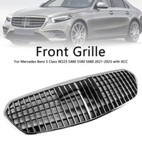 Grille Pare-Chocs Chrome Mercedes Classe S W223 S580 S680 2021-2023 - en situation - Becquet Voiture