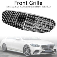 Grille Pare-Chocs Chrome Mercedes Classe S W223 S580 S680 2021-2023 - vue de dessus - Becquet Voiture