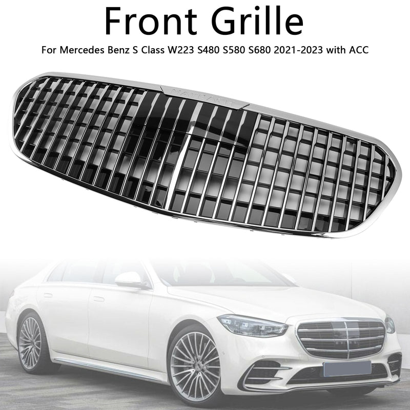 Grille Pare-Chocs Chrome Mercedes Classe S W223 S580 S680 2021-2023 - vue de dessus - Becquet Voiture
