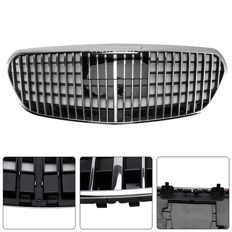 Grille Pare-Chocs Chrome Mercedes Classe S W223 S580 S680 2021-2023 - vue de profil 2 - Becquet Voiture