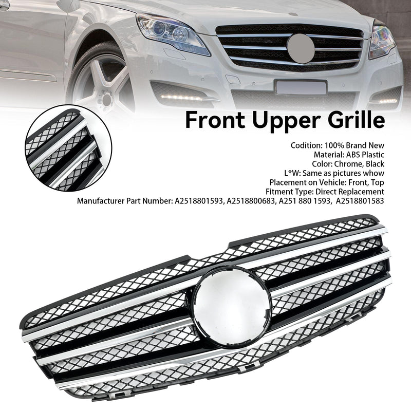 Grille Pare-Chocs Chrome Noir Mercedes Classe R W251 2010-2013 - vue arrière - Becquet Voiture
