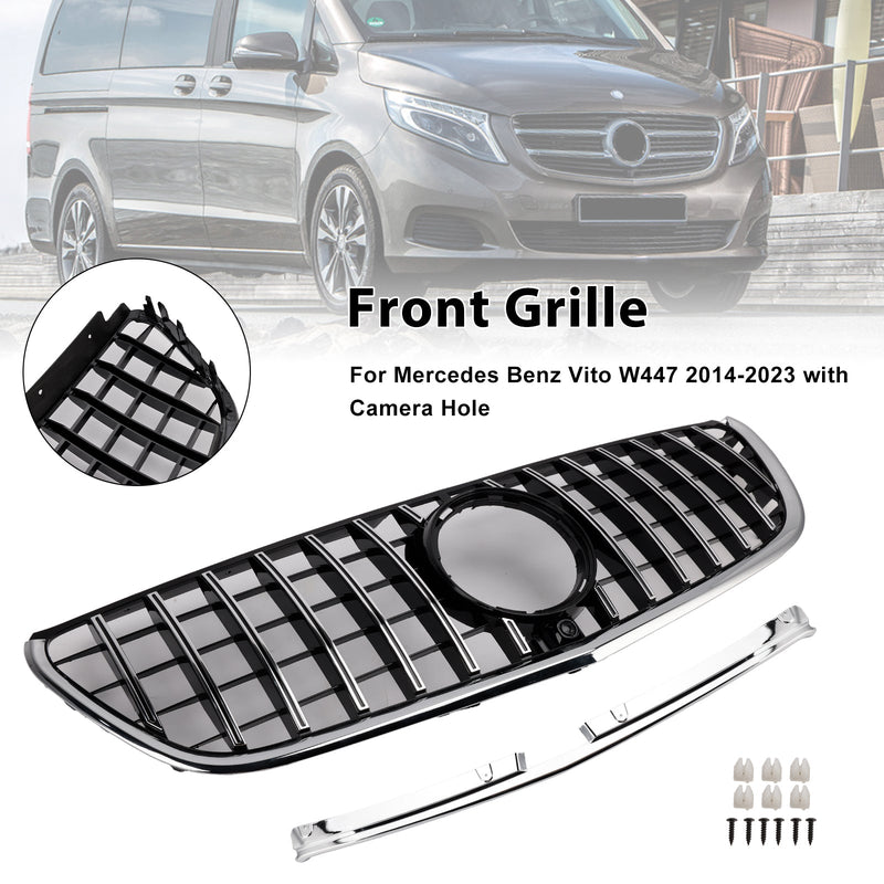 Grille Pare-Chocs Chrome Style GT Mercedes Vito W447 - vue de trois-quarts - Becquet Voiture