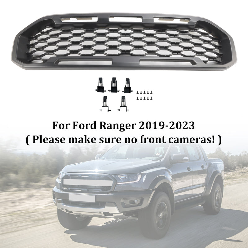 Grille Pare-Chocs Ford Ranger T8 2019-2023 Noir - vue arrière - Becquet Voiture