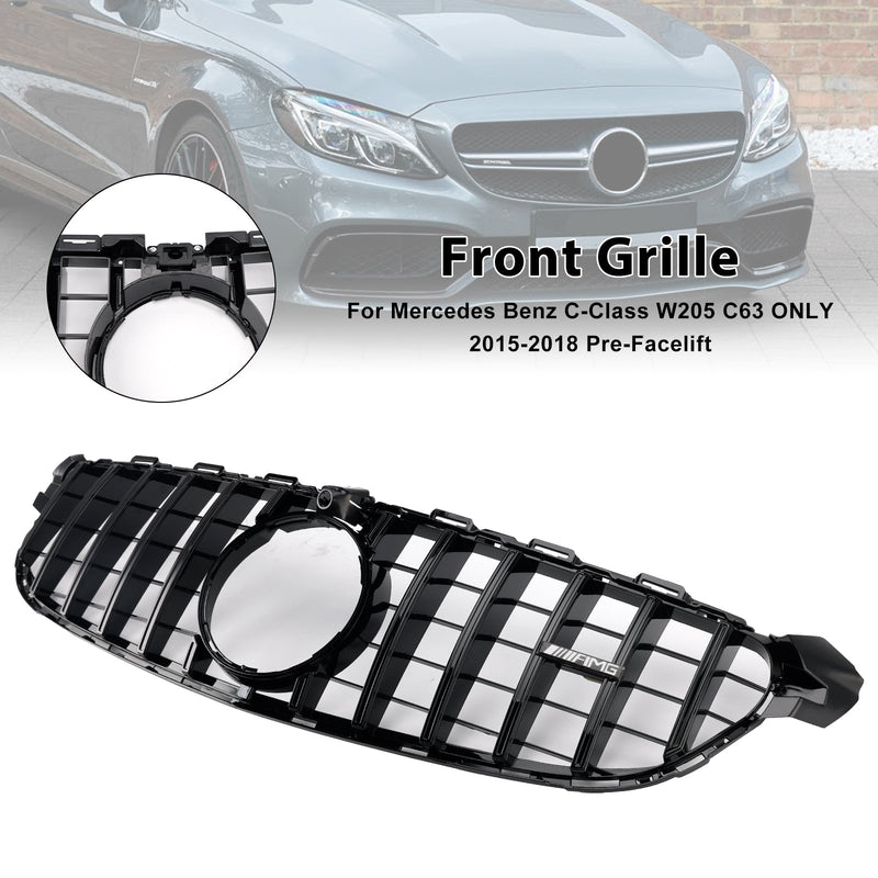 Grille Pare-Chocs Mercedes-Benz W205 C63 Noir 2015-2018 - en situation - Becquet Voiture