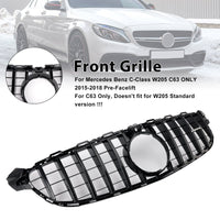Grille Pare-Chocs Mercedes-Benz W205 C63 Noir 2015-2018 - vue de dessus - Becquet Voiture
