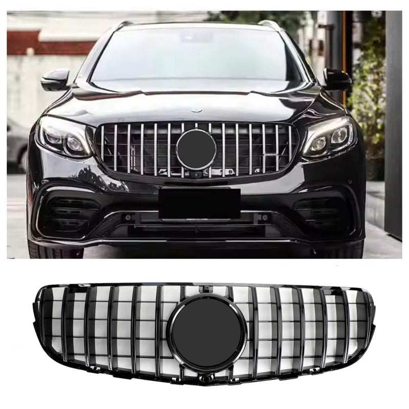 Grille Pare-Chocs Mercedes GLC W253 2015-2019 Noir Caméra - vue de face - Becquet Voiture