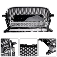 Grille Pare-Chocs Nid d'Abeille Chrome Noir Audi Q5 2013-2017 - détail du montage - Becquet Voiture