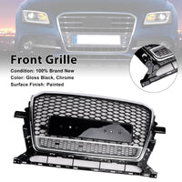 Grille Pare-Chocs Nid d'Abeille Chrome Noir Audi Q5 2013-2017 - installé sur véhicule - Becquet Voiture