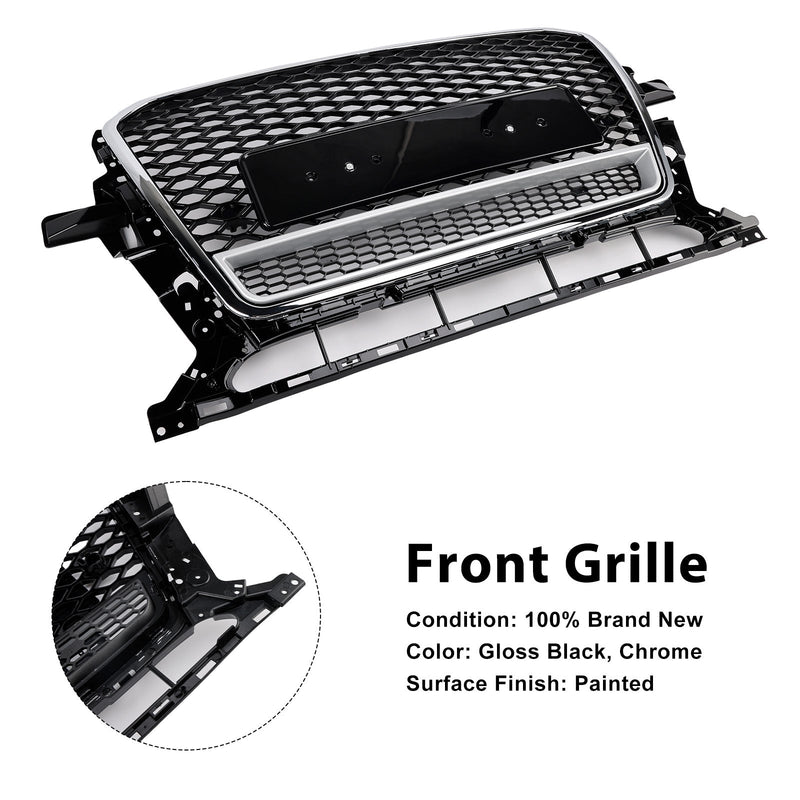 Grille Pare-Chocs Nid d'Abeille Chrome Noir Audi Q5 2013-2017 - packshot studio - Becquet Voiture