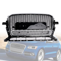 Grille Pare-Chocs Nid d'Abeille Chrome Noir Audi Q5 2013-2017 - vue de face - Becquet Voiture