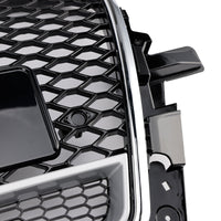 Grille Pare-Chocs Nid d'Abeille Chrome Noir Audi Q5 2013-2017 - vue de profil 2 - Becquet Voiture