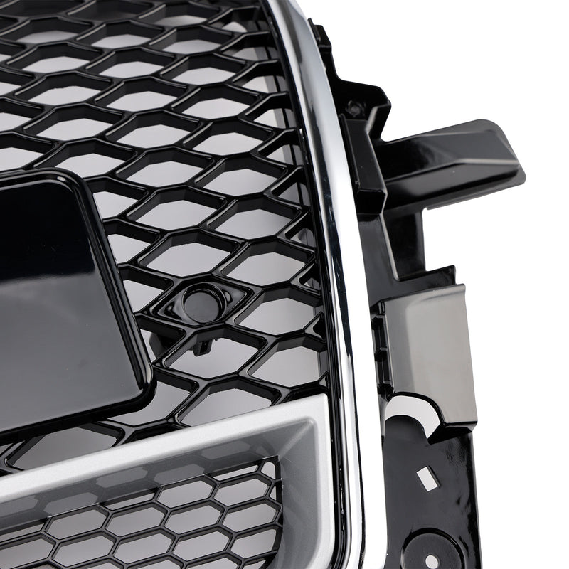 Grille Pare-Chocs Nid d'Abeille Chrome Noir Audi Q5 2013-2017 - vue de profil 2 - Becquet Voiture