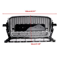 Grille Pare-Chocs Nid d'Abeille Chrome Noir Audi Q5 2013-2017 - vue de profil - Becquet Voiture