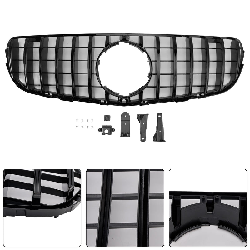 Grille Pare-Chocs Noir Brillant Mercedes GLC X253 2015-2019 - en situation - Becquet Voiture