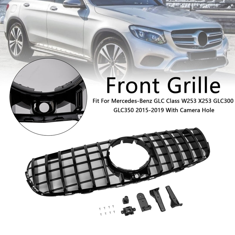 Grille Pare-Chocs Noir Brillant Mercedes GLC X253 2015-2019 - vue de dessus - Becquet Voiture