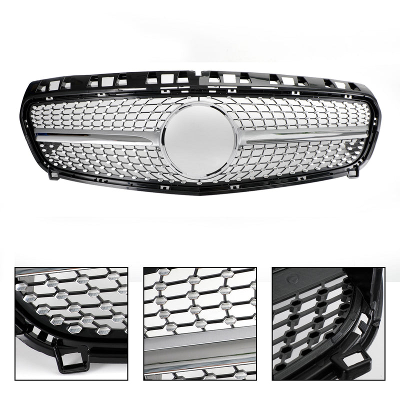 Grille Pare-Chocs Noire Brillante Mercedes Classe A W176 2013-2015 - en situation - Becquet Voiture