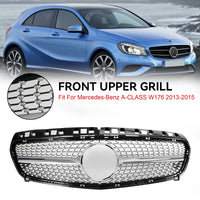 Grille Pare-Chocs Noire Brillante Mercedes Classe A W176 2013-2015 - vue de face 2 - Becquet Voiture