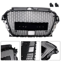 Grille Pare-Chocs Style RS3 Audi A3 S3 S-Line ACC Noir 2013-2016 - vue rapprochée - Becquet Voiture