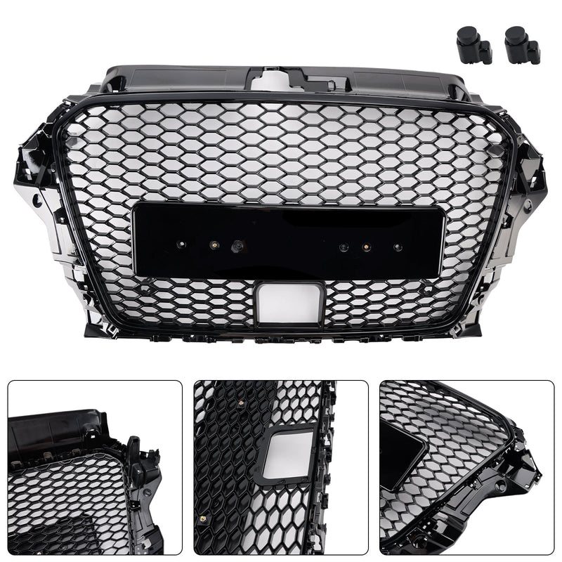 Grille Pare-Chocs Style RS3 Audi A3 S3 S-Line ACC Noir 2013-2016 - vue rapprochée - Becquet Voiture