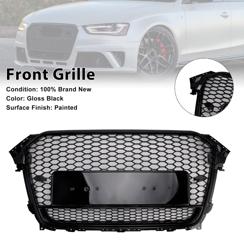 Grille Pare-Chocs Style RS4 Audi A4 S4 B8.5 Quattro Noir 2013-2016 - vue arrière - Becquet Voiture