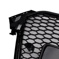 Grille Pare-Chocs Style RS4 Audi A4 S4 B8.5 Quattro Noir 2013-2016 - vue de profil 2 - Becquet Voiture