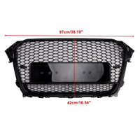 Grille Pare-Chocs Style RS4 Audi A4 S4 B8.5 Quattro Noir 2013-2016 - vue de profil - Becquet Voiture