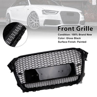 Grille Pare-Chocs Style RS4 Audi A4 S4 B8.5 Quattro Noir 2013-2016 - vue de trois-quarts - Becquet Voiture