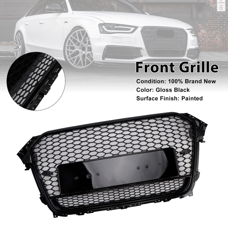 Grille Pare-Chocs Style RS4 Audi A4 S4 B8.5 Quattro Noir 2013-2016 - vue de trois-quarts - Becquet Voiture