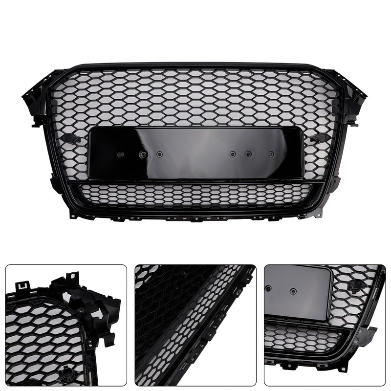 Grille Pare-Chocs Style RS4 Audi A4 S4 B8.5 Quattro Noir 2013-2016 - vue rapprochée - Becquet Voiture