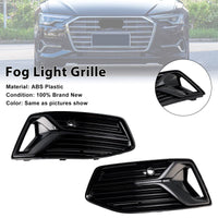 Front fog light grille Audi A6 C8 2019-2023 2 pieces - side view - Becquet Voiture