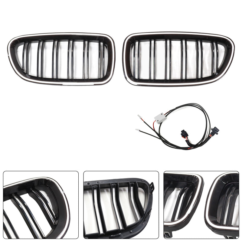 Grille Rein BMW Série 5 F10 F11 Noir Brillant 2010-2016 - détail du montage - Becquet Voiture