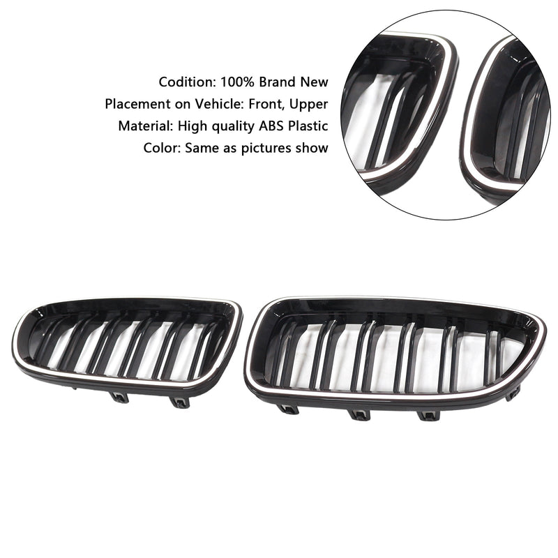 Grille Rein BMW Série 5 F10 F11 Noir Brillant 2010-2016 - packshot studio - Becquet Voiture
