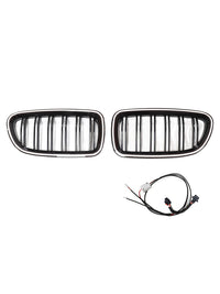 Grille Rein BMW Série 5 F10 F11 Noir Brillant 2010-2016 - vue de face - Becquet Voiture