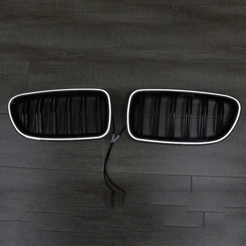 Grille Rein BMW Série 5 F10 F11 Noir Brillant 2010-2016 - vue de profil 2 - Becquet Voiture