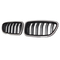 Grille Rein BMW Série 5 F10 F11 Noir Brillant 2010-2016 - vue de trois-quarts 2 - Becquet Voiture