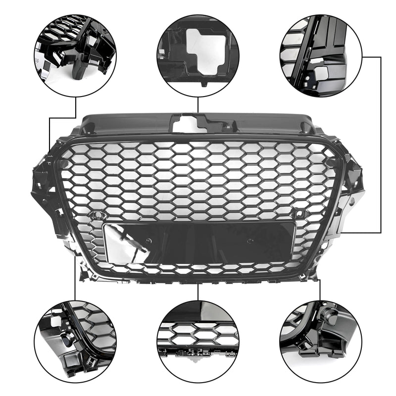 Grille RS3 Nid d'Abeille Audi A3 S3 2013-2016 - vue de dessus 2 - Becquet Voiture