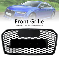 Grille RS7 Audi A7 S7 C7 Nid d'Abeille Noir - installé sur véhicule - Becquet Voiture