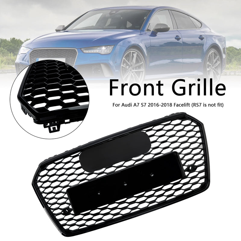 Grille RS7 Audi A7 S7 C7 Nid d'Abeille Noir - packshot studio - Becquet Voiture