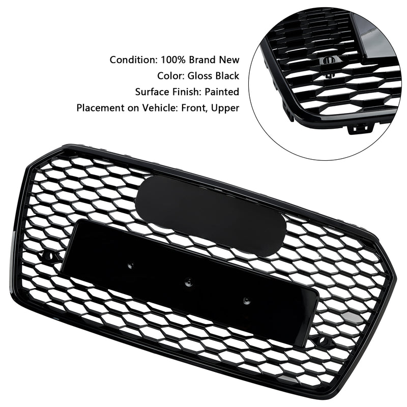 Grille RS7 Audi A7 S7 C7 Nid d'Abeille Noir - vue rapprochée - Becquet Voiture