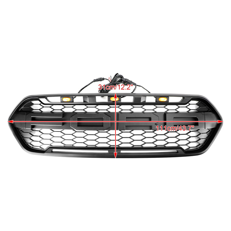 Grille Style Raptor 3 LED Ford Transit Custom 2018-2023 - installé sur véhicule - Becquet Voiture