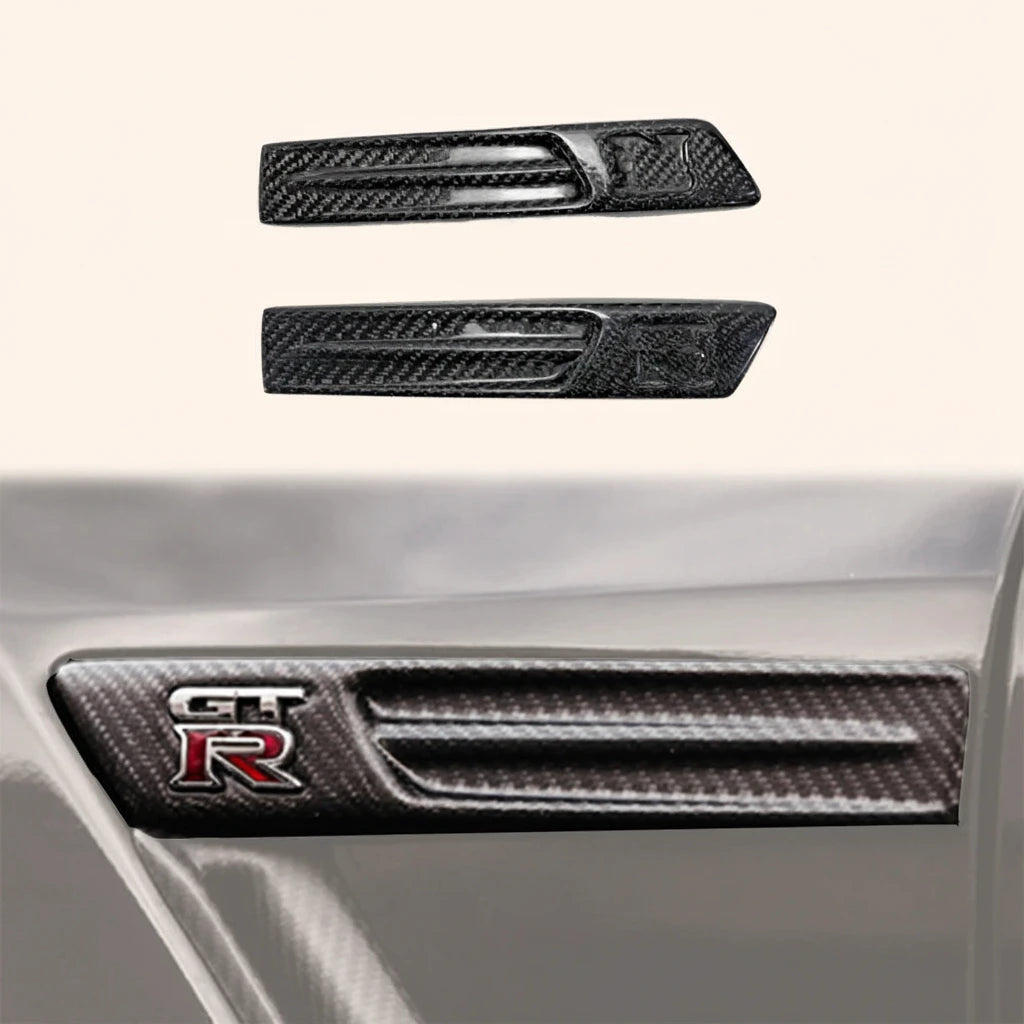 Grilles Aération Ailes Carbone Nissan GTR R35 2008-2016 - vue de face - Becquet Voiture