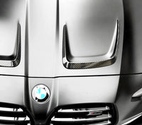 Grilles Aération Capot Fibre Carbone BMW G80 G82 - vue arrière - Becquet Voiture