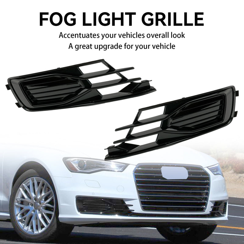 Grilles Antibrouillard Audi A6 C7 2014-2018 Noir 2P - vue arrière - Becquet Voiture