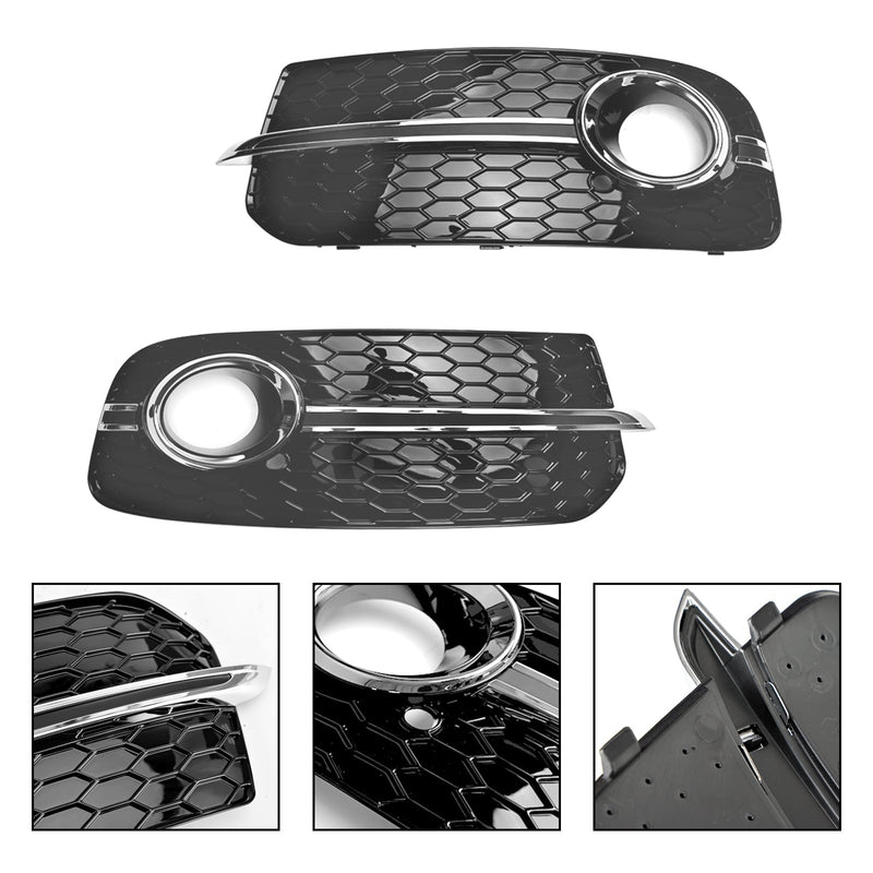 Nebelscheinwerfergrills Audi Q5 8R 2013–2017 Schwarz Chrom - Studio-Packshot - Becquet Voiture