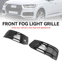 Black Audi Q7 4M Fog Light Grilles 2016-2019 - fitted on vehicle - Becquet Voiture