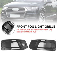 Black Audi Q7 4M Fog Light Grilles 2016-2019 - studio packshot - Becquet Voiture